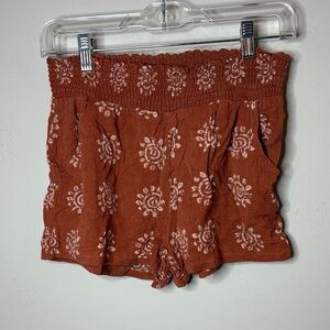 Kingston High Waist Rust Floral Shorts